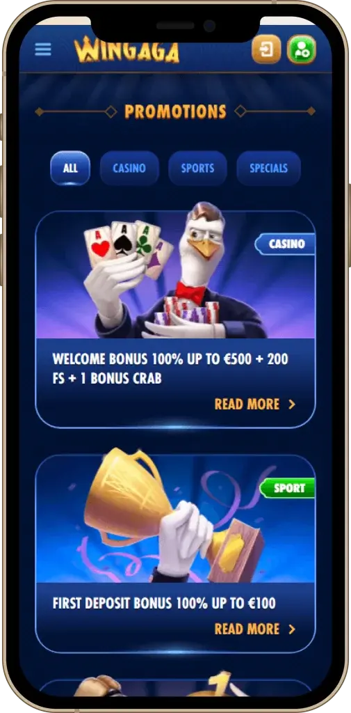 Wingaga Casino app
